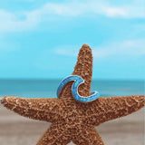 Prsten od srebra s plavim opalom u dizajnu vala