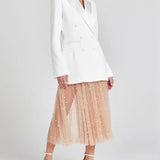 Sofia | Bijeli dvoredni sako od satena