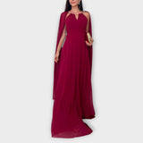 Mabel - Elegantne maxi haljine s plaštem i visokim razporkom