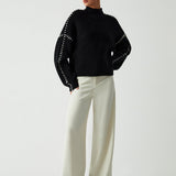 Alma | Oversize-Dolcevita pulover s Piqué detaljima