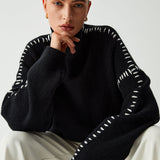 Alma | Oversize-Dolcevita pulover s Piqué detaljima