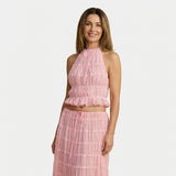 Passion | Romantična Bluza s Halter Izrezom i Naborima