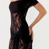 Biserka | Dugačka čipkasta haljina