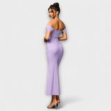 Ione - Bodycon haljina s otvorenim ramenima i nabiranjem