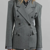Sofia | Sivi Blazer s Remenom