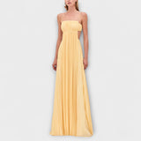 Mireille - Elegantne Maxi Haljine s Plisejima i Izrezima