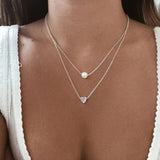 Elegantni Set Ogrlica s Srcem i Perlom